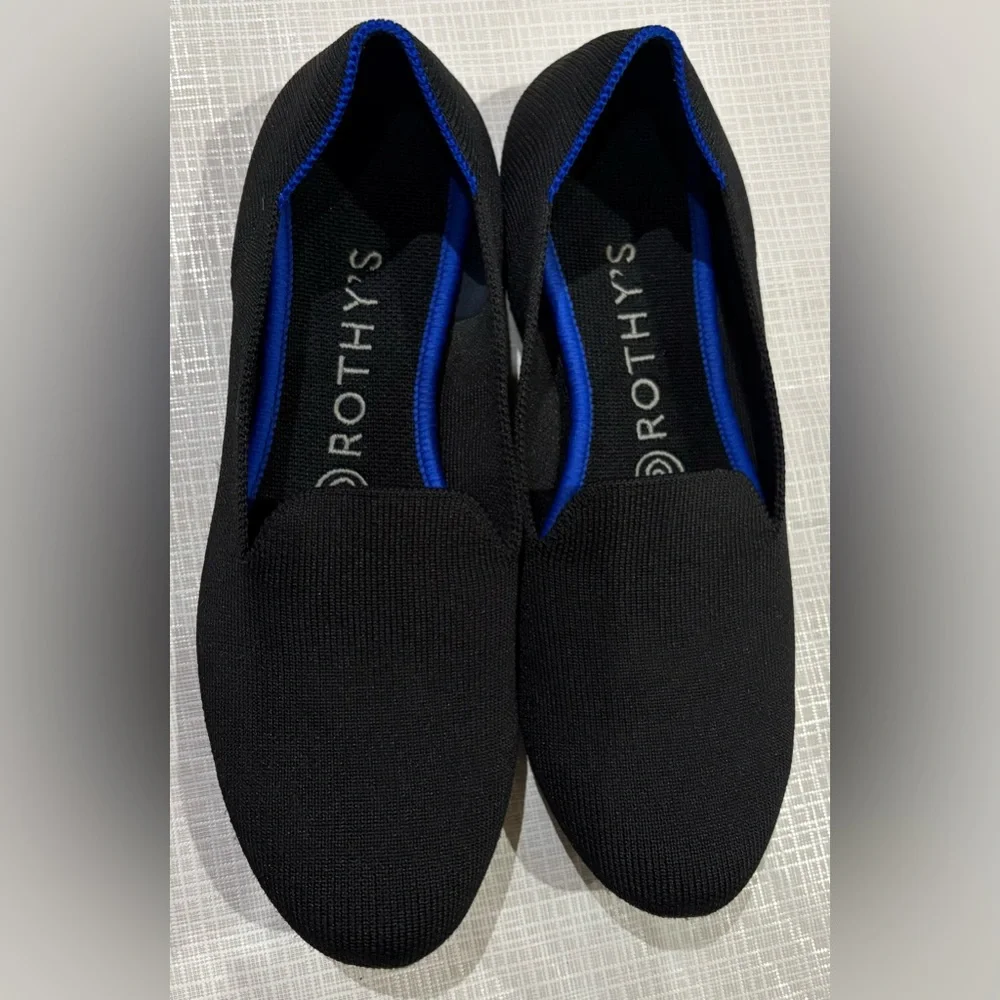 Rothy’s Sz 7.5 Black Washable Pointed Toe Ballerina Flats - Picture 7 of 11